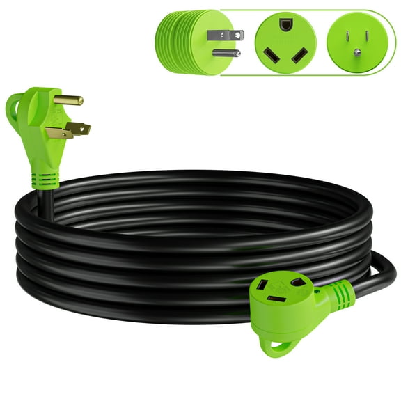 Leisure Cords 15 Ft 30 amp RV Power Extension Cord with LED Power indictor - 30 Amp Male to 30 Amp Female Standard Plug (30 Amp - 15 Foot)