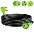 thumbnail image 1 of Leisure Cords 15' Power/Extension Cord with 30 AMP Male Standard/30 AMP Female Locking Adapter (30 Amp - 15 Foot) RV Camper Cord, 1 of 7