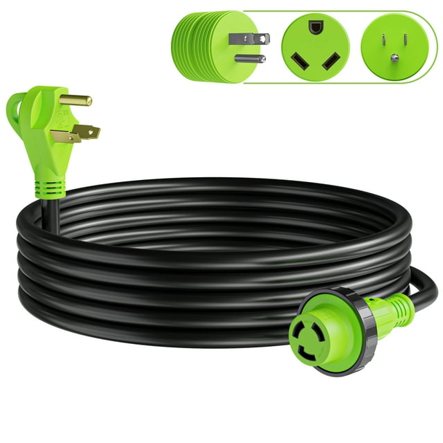 Leisure Cords 15' RV Camper 30 Amp Power Extension Cord with Male
