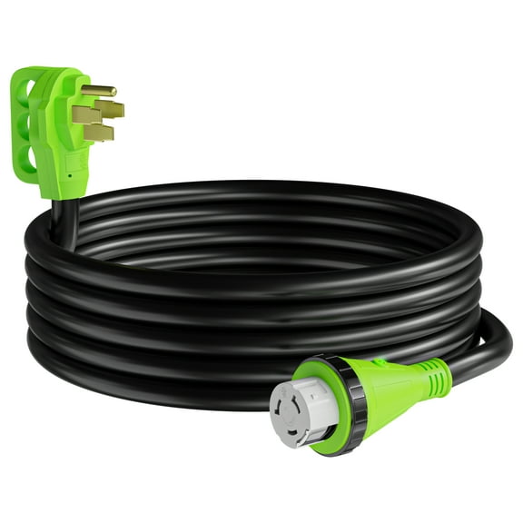 Leisure Cords 15' Power/Extension Cord with 50 AMP Male Standard / 50 AMP Female Locking Adapter (50 Amp - 15 Foot) RV Camper Extension Cord