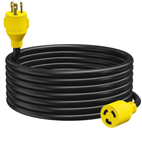 Leisure Cords 3-Prong 25 Feet 30 Amp Generator Cord, 10 Gauge Heavy Duty L5-30 Male Generator Power Cord Up to 3750W (25-Feet)