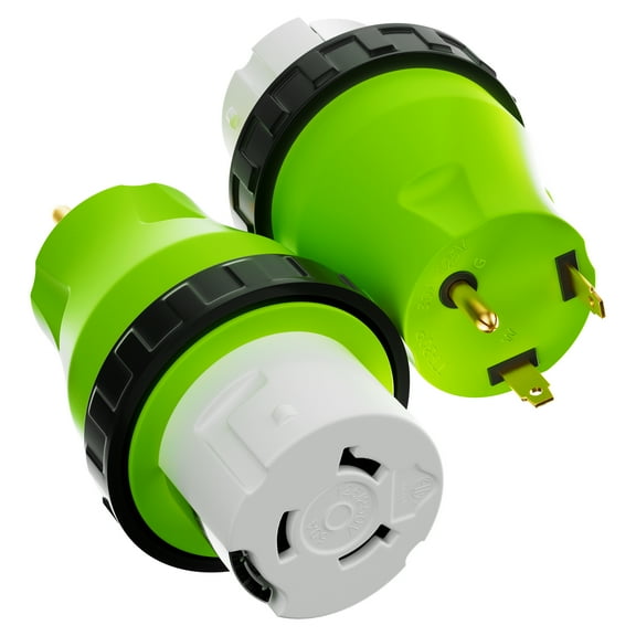 Leisure Cords 30A Male to 50Amp Female Twist Adapter RV Locking Power Cord Male to Female Camper Generator Cable Adapter Electrical Converter Plug