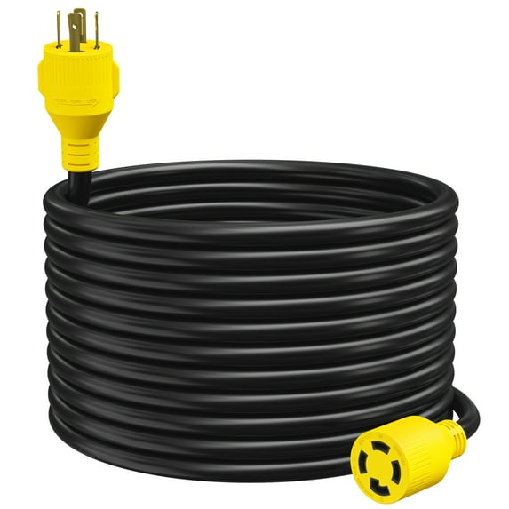 Leisure Cords 4-Prong 50 Foot 30 Amp Generator Cord, 10 Gauge Heavy Duty L14-30 Generator Power Cord Up to 7500W (50-Feet)