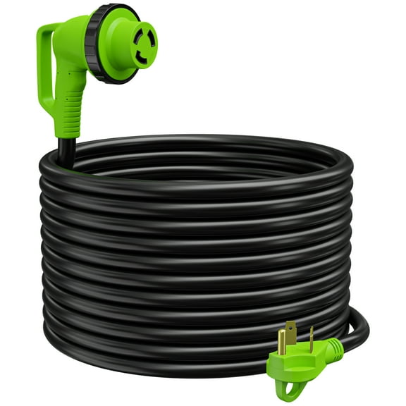 Leisure Cords 50 FOOT 30AMP 90-Degree Locking Heavy Duty RV Extension Cable