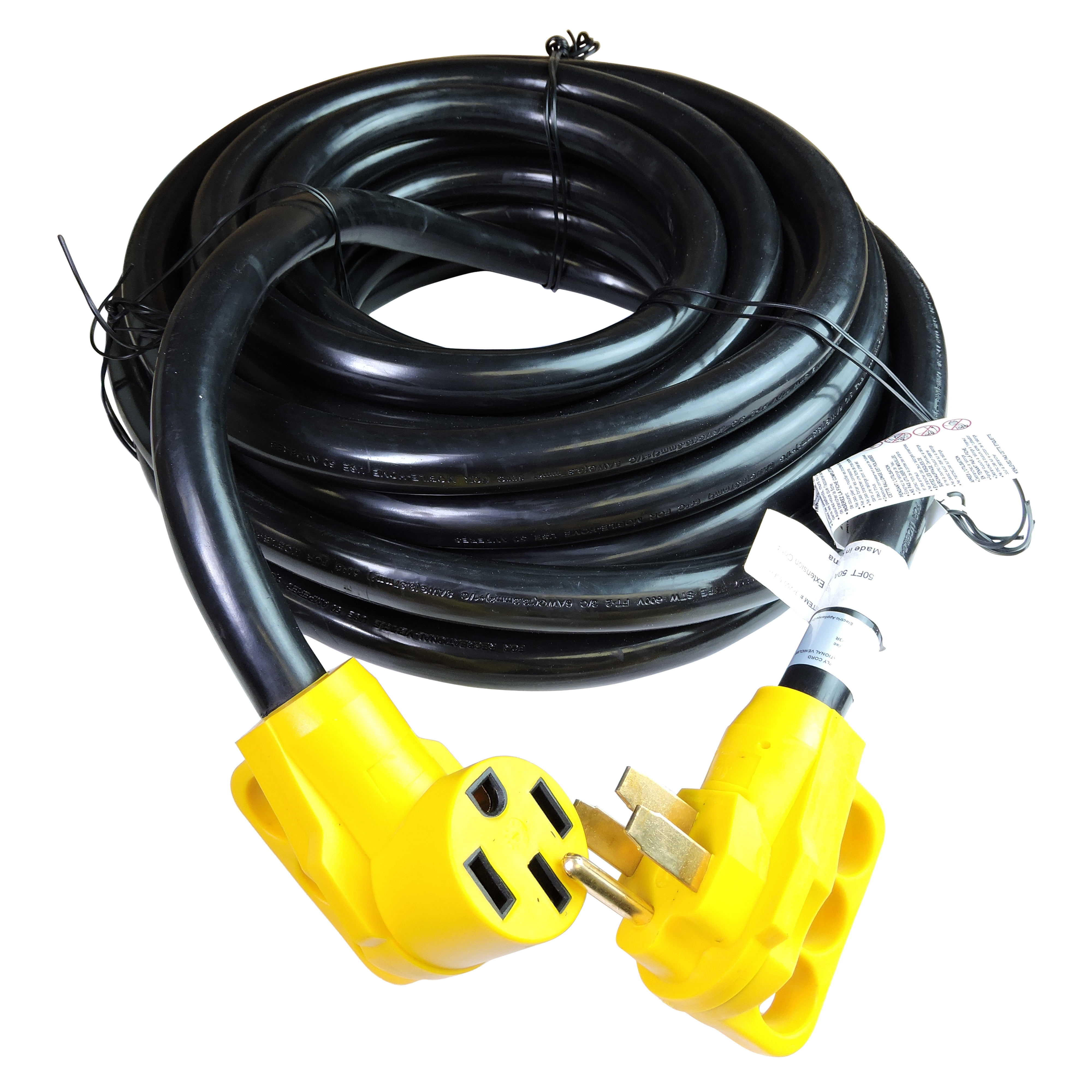 100 ft 50 amp rv extension cord with Finger Holder