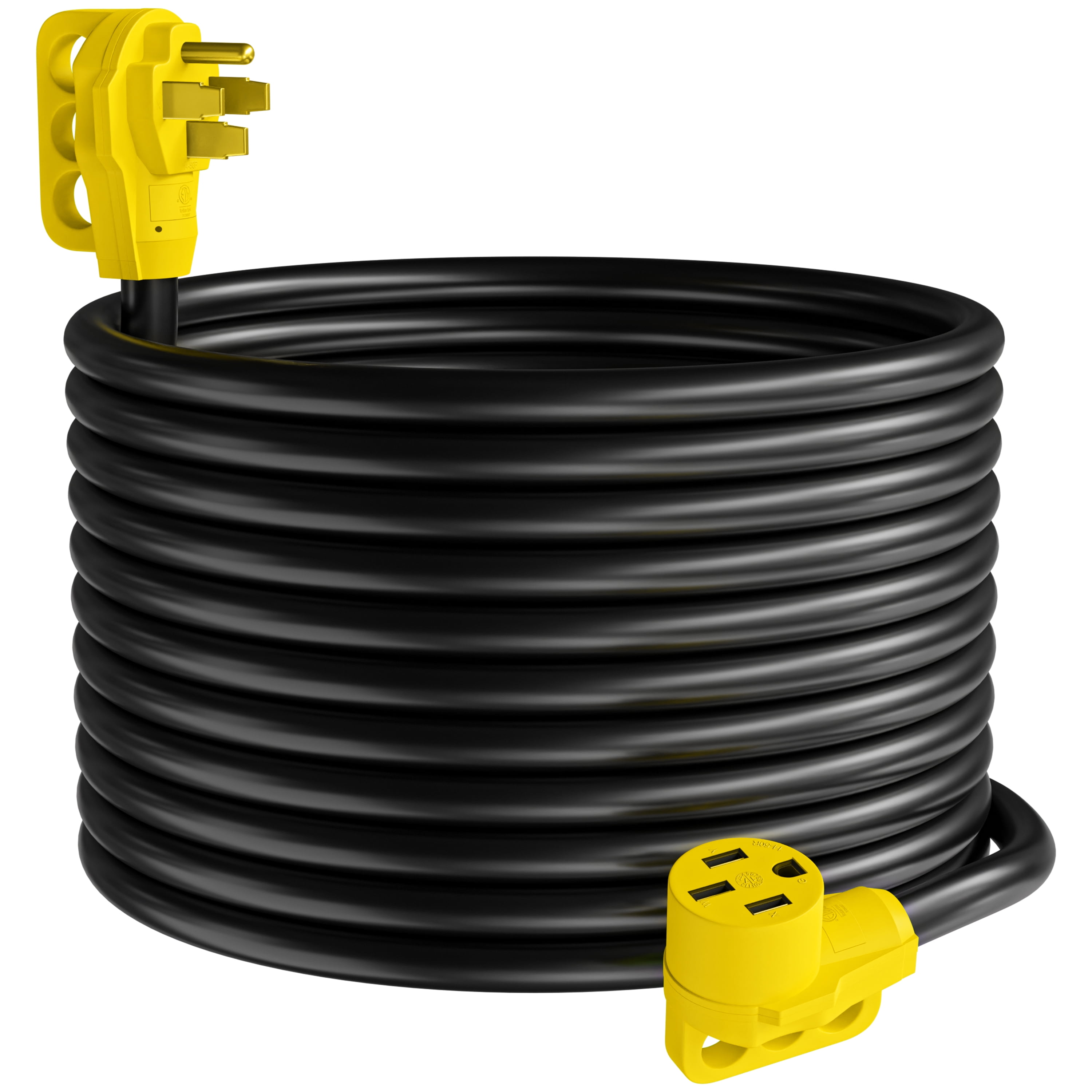 Leisure Cords 50 Ft 50 amp RV Power Extension Cord 50 Amp Male to 50 Amp Female Standard Plug (50 Amp - 50 Foot)