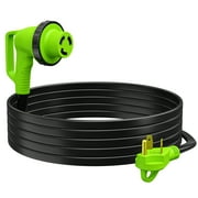 Leisure Cords 90 Degree 10FT Power Extension Cord with 30 AMP Male Standard / 30 AMP Female 90 Degree Locking Adapter 30 Amp - 10 Foot