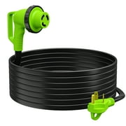Leisure Cords 90 Degree 25FT Power Extension Cord with 30 AMP Male Standard / 30 AMP Female 90 Degree Locking Adapter 30 Amp - 25 Foot