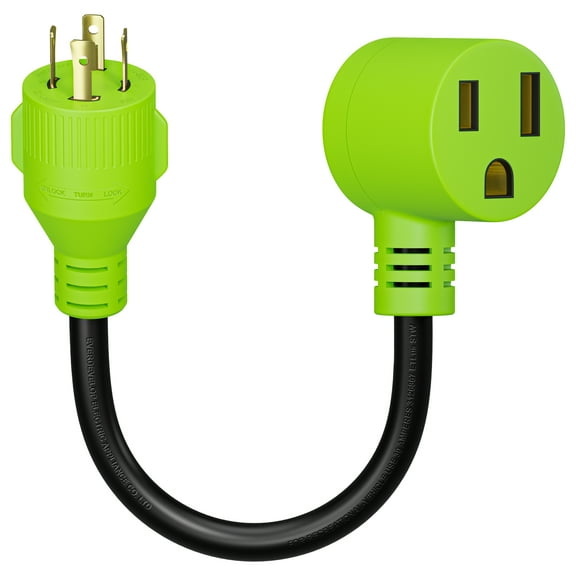 Leisure Cords Nema L14-30P to 6-50R Generator Power Cord Welder Adapter 3 Wire 125/250v 18 Inches Long (4-Prong L14-30P to 6-50R)