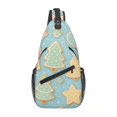 thumbnail image 1 of Leisure Cross Chest Bag 7.5×15.3in Breathable Adjustable Shoulder Pad Capacity For Short-Distance Travel Work Daily Travel Christmas Cookie Pattern, 1 of 8