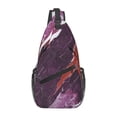 thumbnail image 1 of Leisure Cross Chest Bag 7.5×15.3in Breathable Adjustable Shoulder Pad Capacity For Short-Distance Travel Work Daily Travel Mediumvioletred Marble_1, 1 of 8