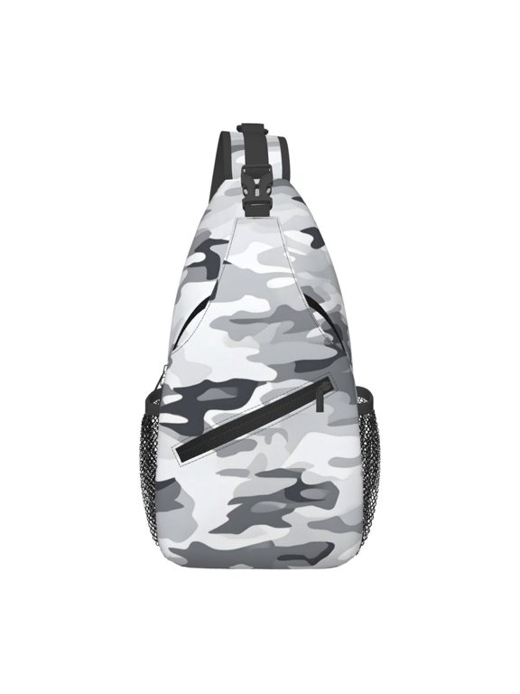 Leisure Cross Chest Bag 7.515.3in Breathable Adjustable Shoulder Pad Capacity For Short-Distance Travel Work Daily Travel Vector Camouflage Pattern Gray_3