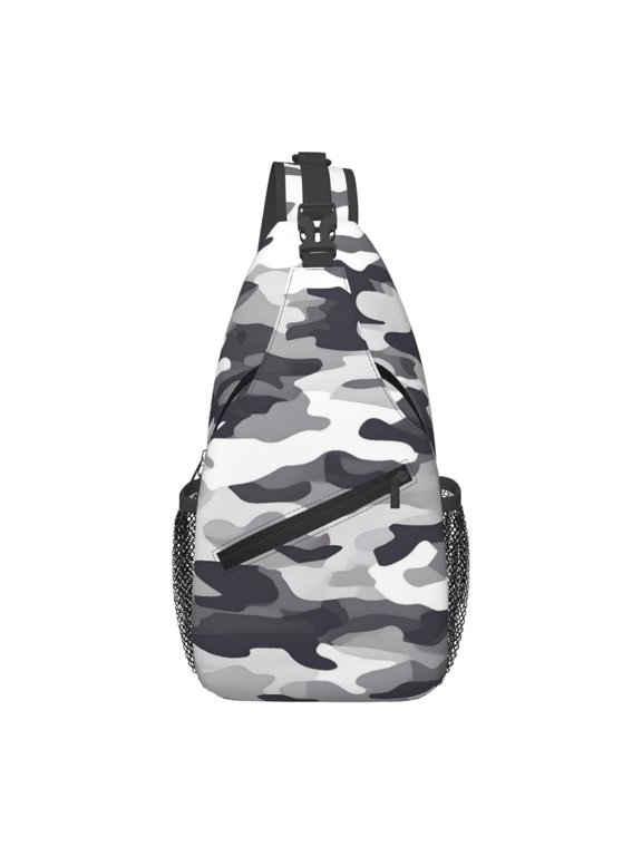 Leisure Cross Chest Bag 7.515.3in Breathable Adjustable Shoulder Pad Capacity For Short-Distance Travel Work Daily Travel Vector Camouflage Pattern Gray_4