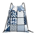 thumbnail image 1 of Leisure Draw String Mouth Backpack 16 X 14 Woven Band Durable Not Easy To Fall Off In Travel Portable Draw String Design Aliceblue Geometric Patterns_3, 1 of 8