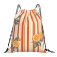 thumbnail image 1 of Leisure Draw String Mouth Backpack 16 X 14 Woven Band Durable Not Easy To Fall Off In Travel Portable Draw String Design Orangered Stripe Hand-Drawn Sketch_1, 1 of 8