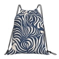 thumbnail image 1 of Leisure Draw String Mouth Backpack 16 X 14 Woven Band Durable Not Easy To Fall Off In Travel Portable Draw String Design Zebra Print Style Steelblue_3, 1 of 8