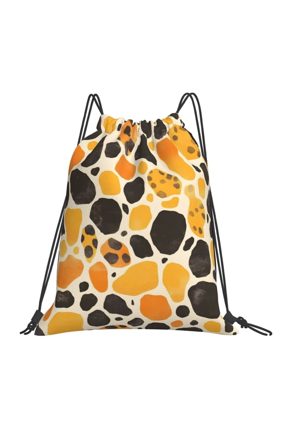 Leisure Draw String Mouth Backpack 16 X 14 Woven Band Durable Not Easy To Fall Off In Travel Portable Draw String Design Leopard_4