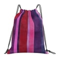 thumbnail image 1 of Leisure Draw String Mouth Backpack 16 X 14 Woven Band Durable Not Easy To Fall Off In Travel Portable Draw String Design Mediumvioletred Stripe_4, 1 of 8