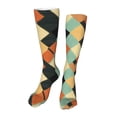 thumbnail image 1 of Leisure Hosiery 20in Lightweight Wear-Resistant Sweat-Wicking No Heel For Home Office Daily Use Argyle Plaid Lightcoral_3, 1 of 8