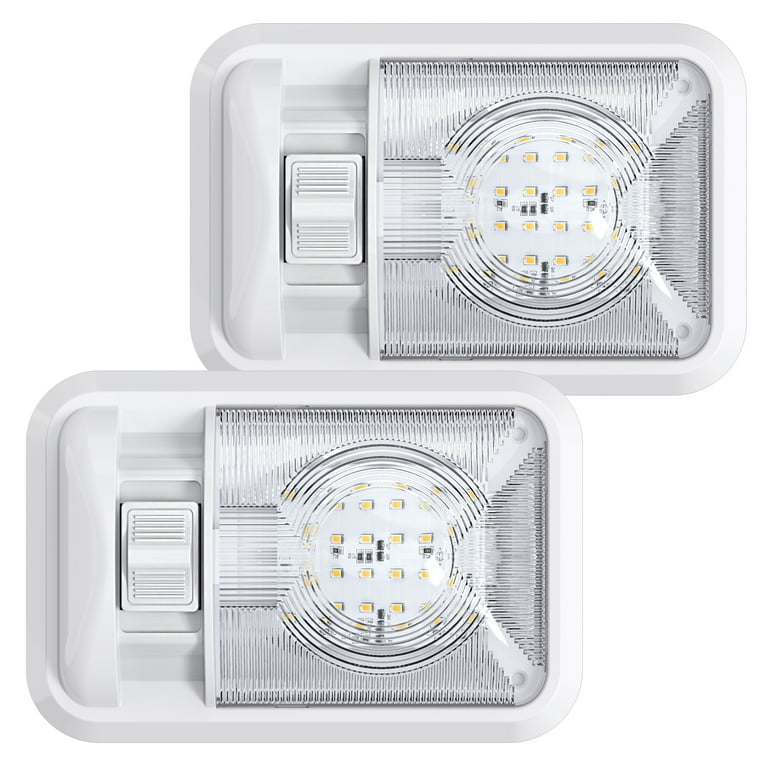 Thin 3300sL RV LED Dome Light - 12 Volt with integral Lens Switch