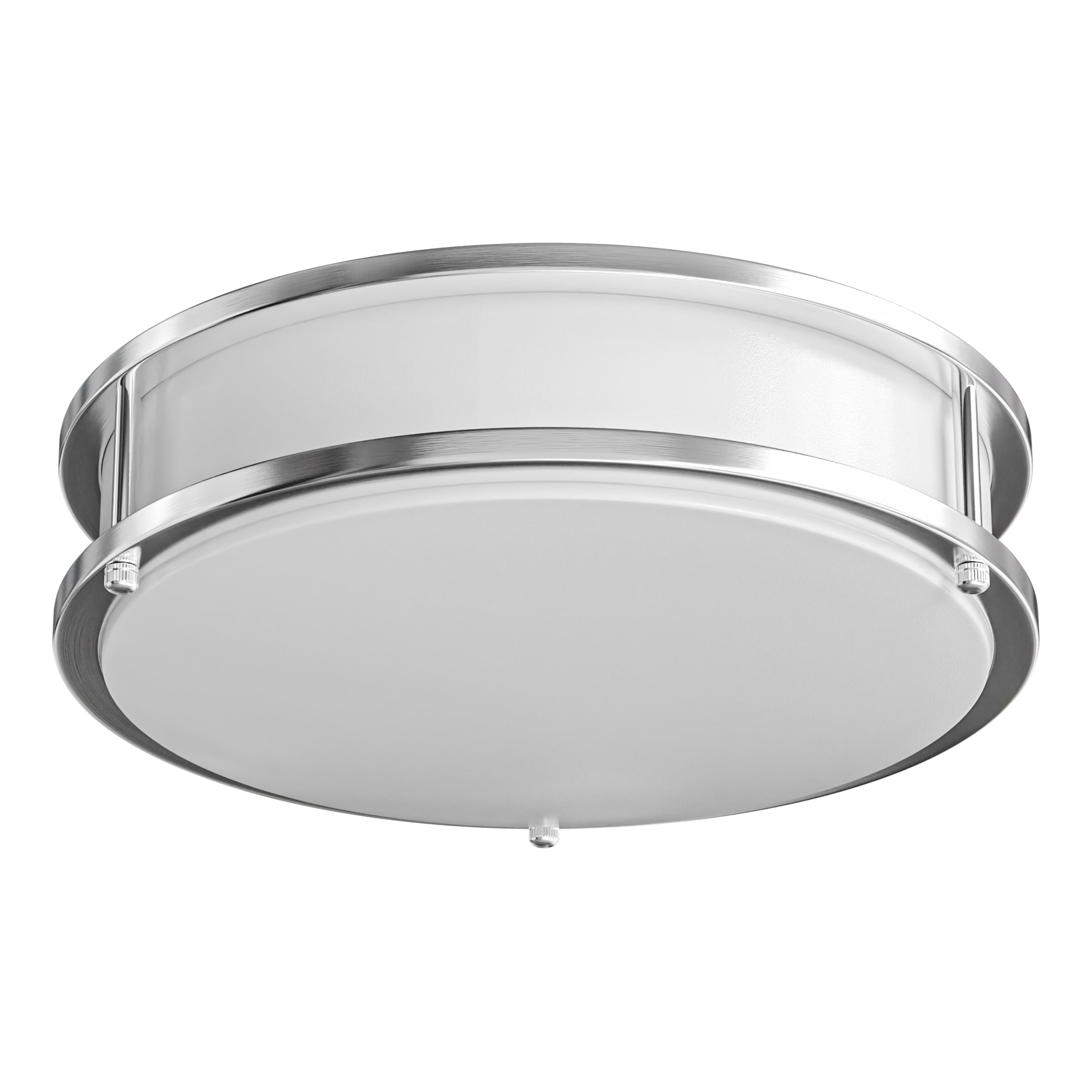 Leisure LED Brushed Nickel Ceiling Light 12 inch Flush Mount Adjustable Light Color (3000K/4000K/6500K) Surface Mount Ceiling Lamp for RV, Trailer, Camper, Boat DC 12V 22W