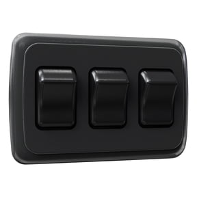Leisure LED Contemporary Triple SPST On-Off Switch with Bezel, 12-Volt, for RV, Trailer, Camper (Black)