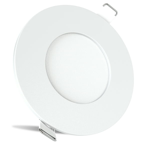 Leisure LED Pack RV Boat Recessed Ceiling Light 240 Lumen Super Slim LED Panel Light DC 12V 3.375" 3W Full Aluminum Downlights, Cool White (Cool White, 5)