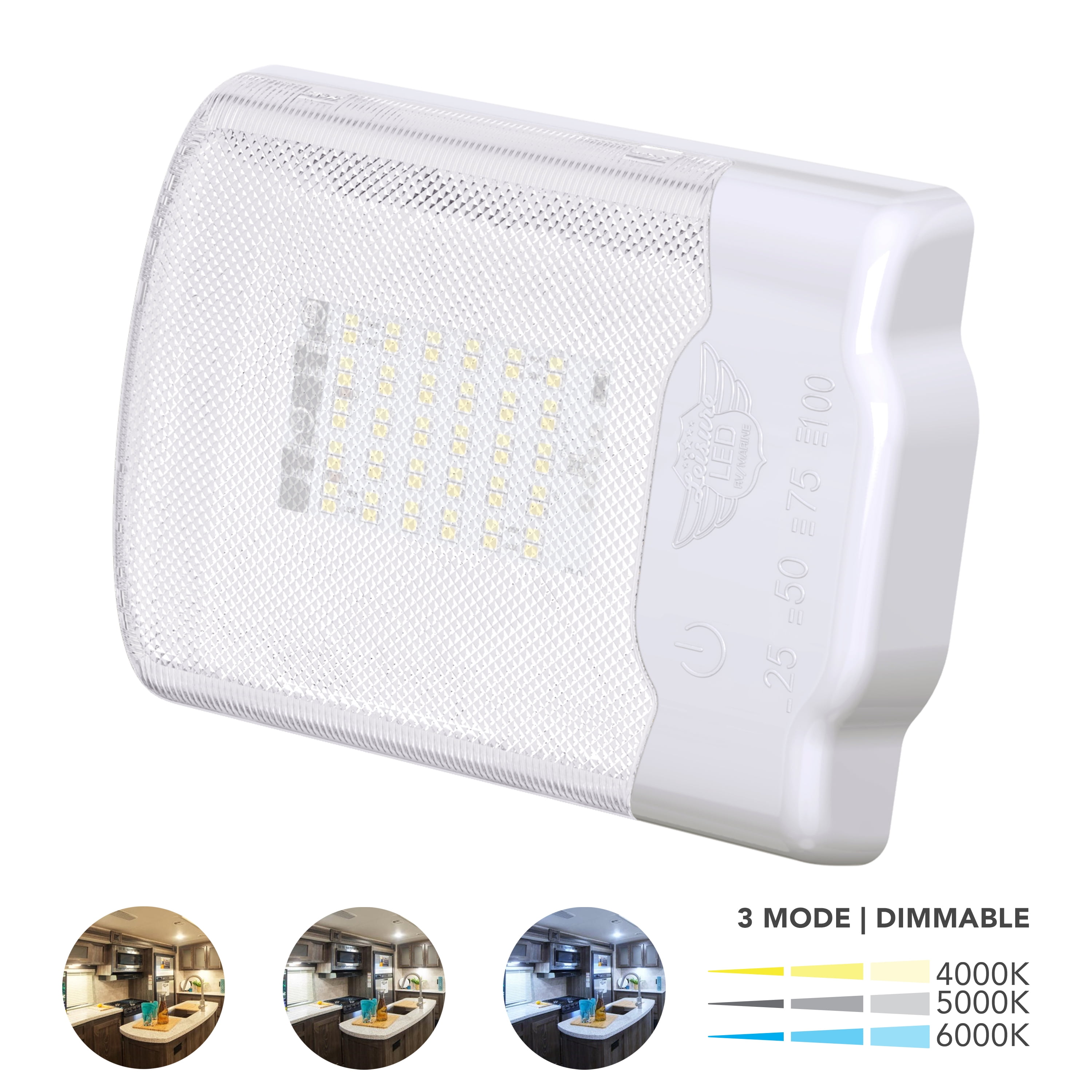 Leisure LED RV LED Ceiling Single Dome Multi Color Light Fixture with ...
