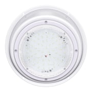 Leisure LED RV Trailer Camper 5th Wheel White 8.5" Round Scare Porch 12V LED Light 600 LM with 11" Angled Bezel LED Light with Angle Bezel in White