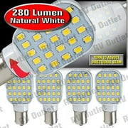 Leisure LED Rotating Super Bright 1141 RV Interior LED Light 1156 1003 BA15S 24-SMD Camper Trailer Turn Signal Lamp Bulb 10-18V Pathway Outdoor Natural White 4