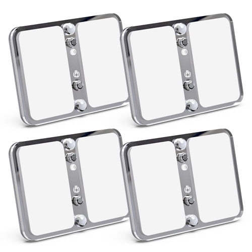 Leisure LED Single RV LED Acrylic Fixture 12-18V Dimmable Multi-Color Ceiling Light with Soft Blue Night Light for RV/Trailer/Camper/Boat 4000-4500K, 400LM (4 Pack)