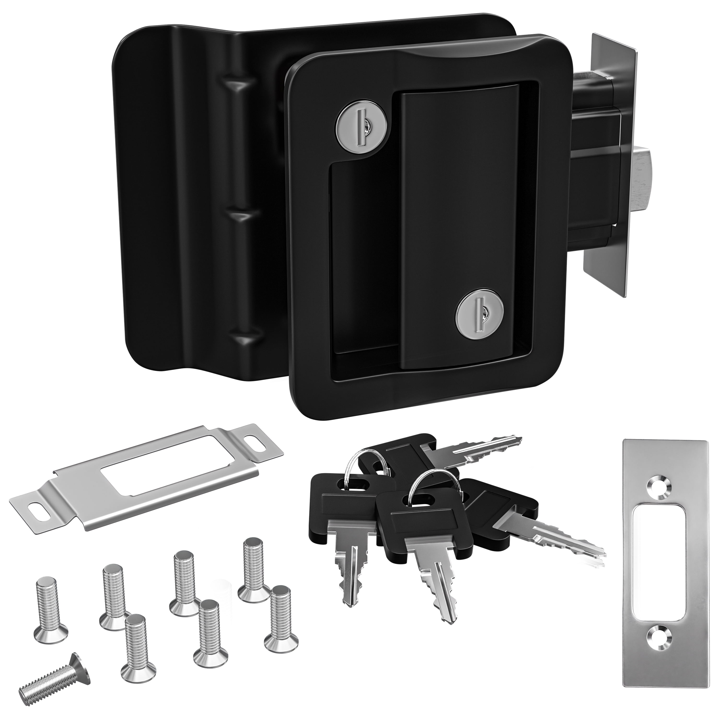 Leisure Locks RV Entry Door Lock with Deadbolt, Black, for Camper ...