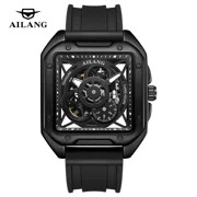 Leisure Man Watch Automatic Movement Mechanical Watches Silicone Strap Luminous Waterproof Sports Skeleton Watchs for Men
