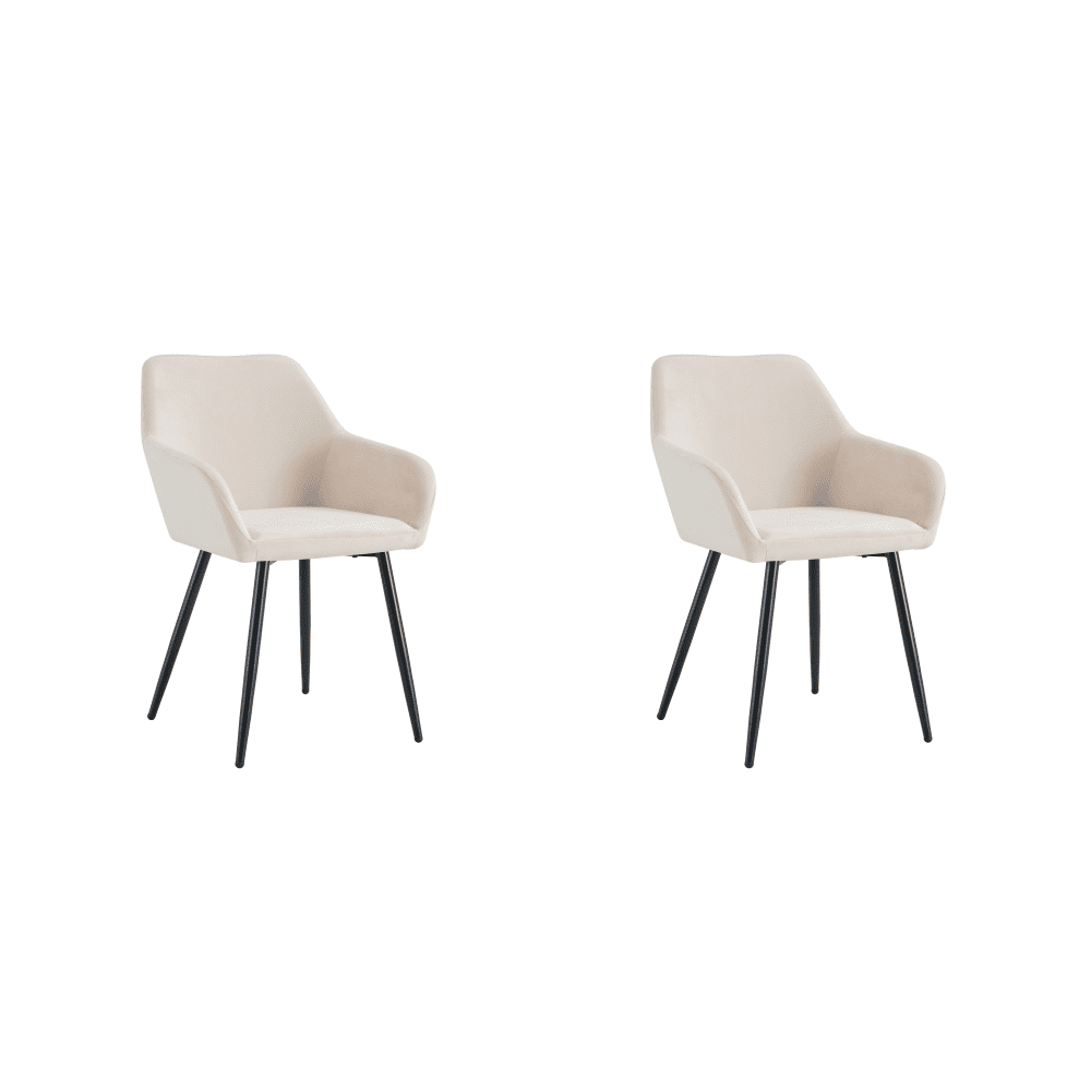 MIFI Vanity Accent Chairs Set of 2, Bedroom/Living Room, Adult, Velvet, Beige