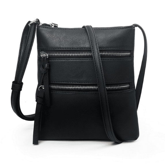 Leisure Multifunctional Pocket Double Zipper Vertical Women Bag, Usupdd Shoulder Bag Crossbody Bag Durable Nylon, Versatile Handbag for Daily Work Travel Shopping