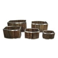 thumbnail image 1 of Leisure Season 9 x 16 Oval Wood Planter with Steel Trim in Dark Brown, 1 of 7