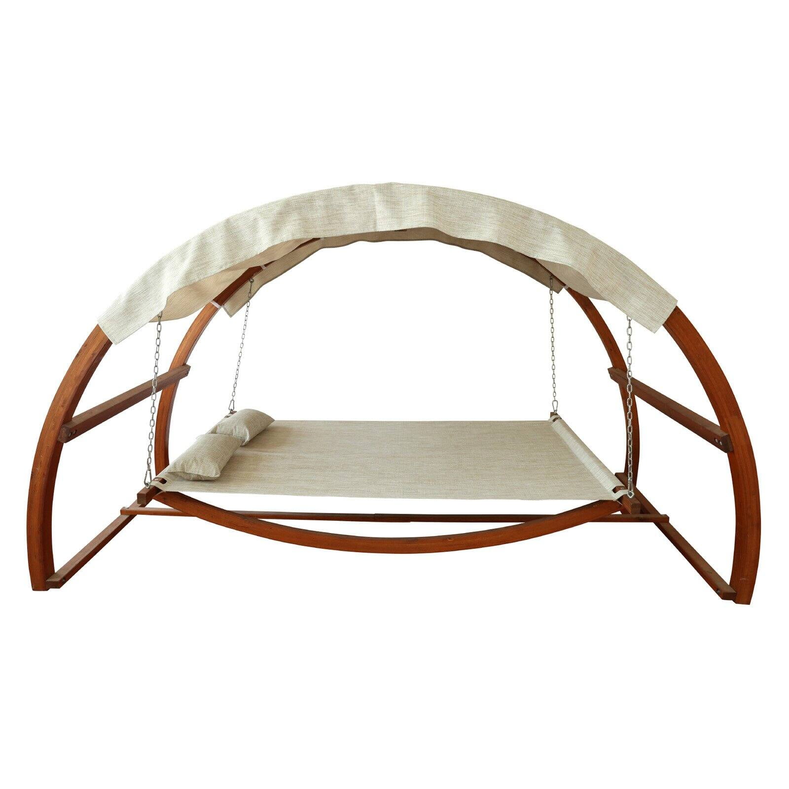 Leisure season wooden swing seater with canopy hot sale