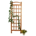 thumbnail image 1 of Leisure Season Medium Brown Cedar Arched Square Lattice Trellis, 1 of 4