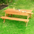 thumbnail image 1 of Leisure Season Wood Picnic Table With Storage Compartment in Medium Brown, 1 of 5