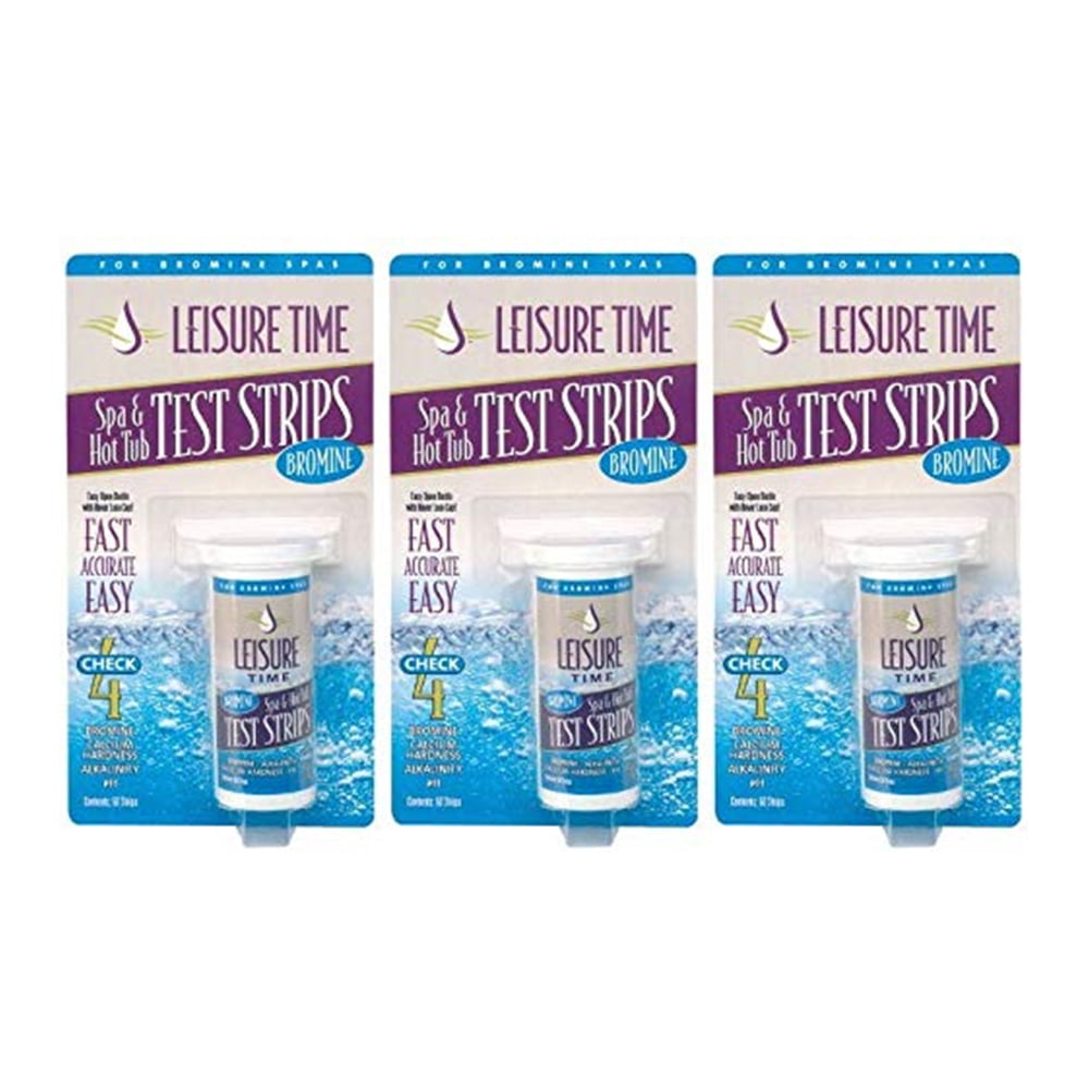 Leisure Time 50 Test Strips Bromine 4Way Easy To Read for Hot Tubs