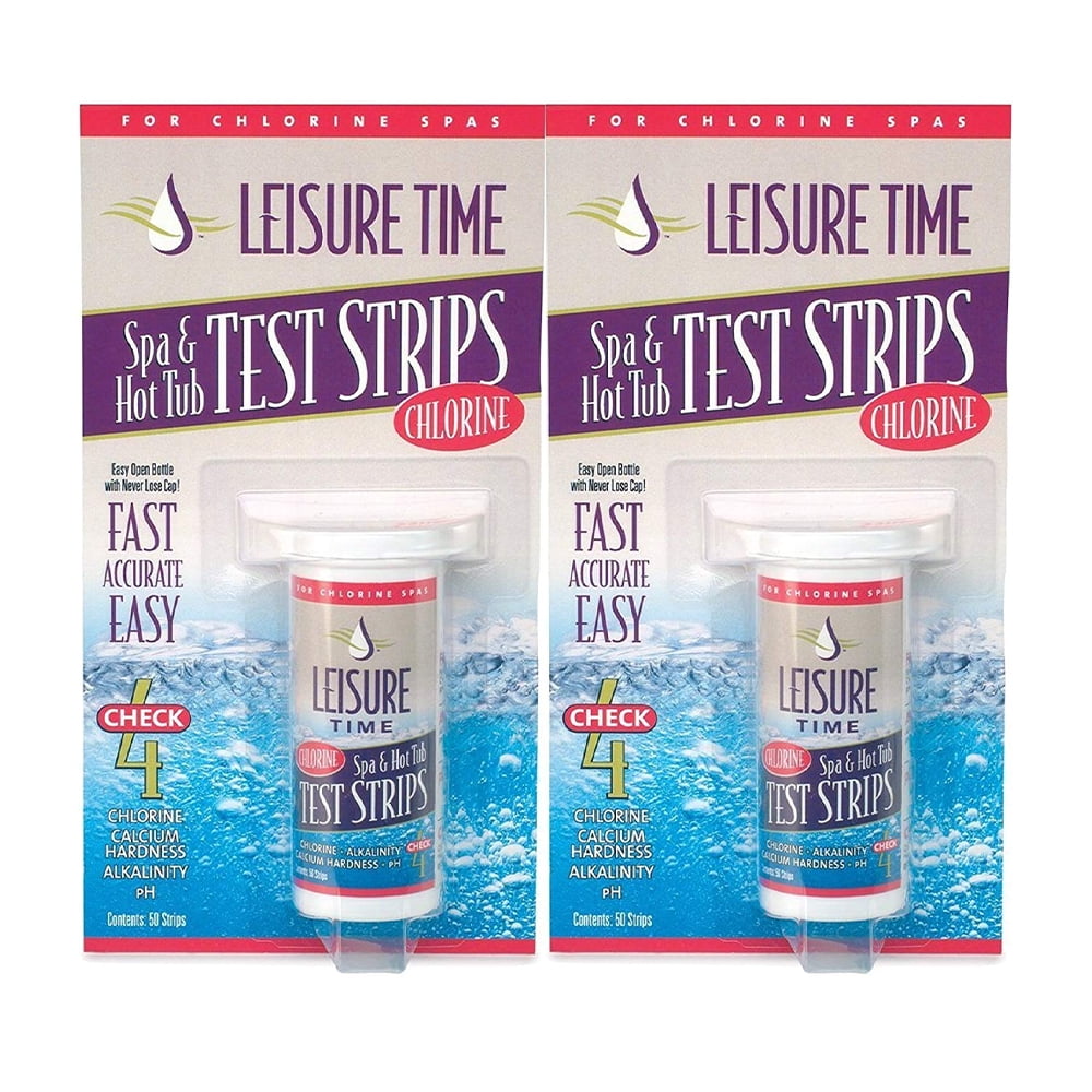 Leisure Time 50 Test Strips Chlorine 4Way Easy to Read for Hot Tubs