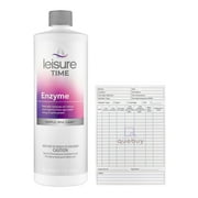 Leisure Time Enzyme for Spas & Hot Tubs, 32oz - Eliminates Oils & Organics with QueBuy Pool Log Book