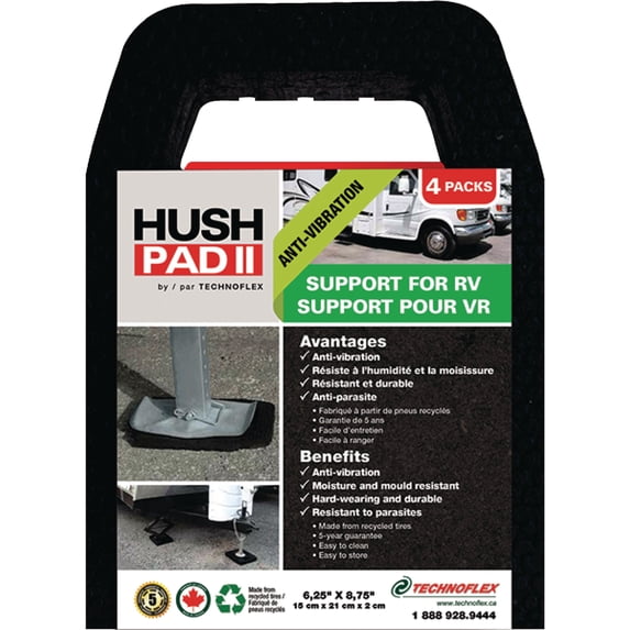 Leisure Time HP0608 Stabilizer Support Hush Pad II for RV Trailer Jacks - 4 Pack