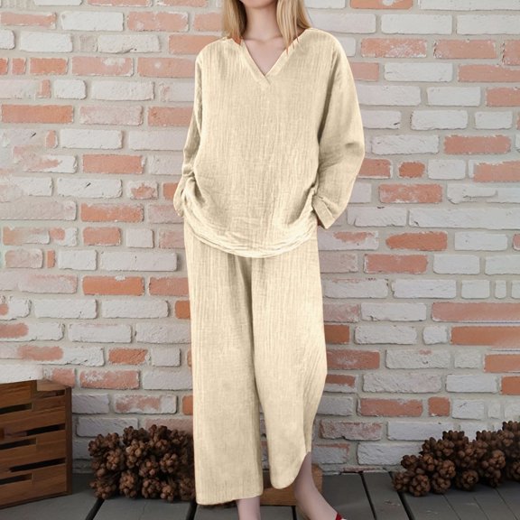 Leisure V Neck Pullover With Long Sleeves And Pocket Trousers Multicolor Women's Suit Elegant Dresses for Women Wedding Guest Ladies Ski Apparel Business Suit Girls Women's Casual Pants Suits plus