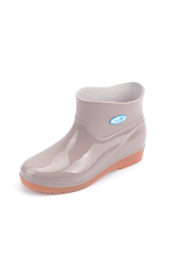 Leisure Women's Low-Heeled Round for Women Boots Toe Shoes Waterproof Middle Quilted Boots for Women Tube Rain Boots