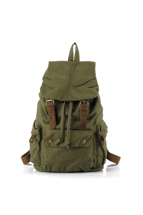 Leisure backpack large capacity canvas bag,Green