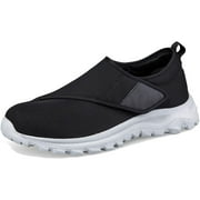 DIOXADOP Leisure sports Velcro elderly shoes with wide and swollen feet for middle-aged and elderly men and women, soft soled walking shoes