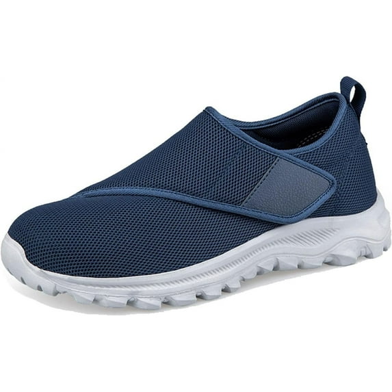 Leisure sports Velcro elderly shoes with wide and swollen feet for middle-aged and elderly men and women, soft soled walking shoes