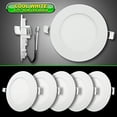thumbnail image 1 of LeisureLED 5 Pack RV Boat Recessed Ceiling Light 480 Lumen Super Slim Cool White DC 12V 4.75" 6W Full Aluminum Downlights,, 1 of 5
