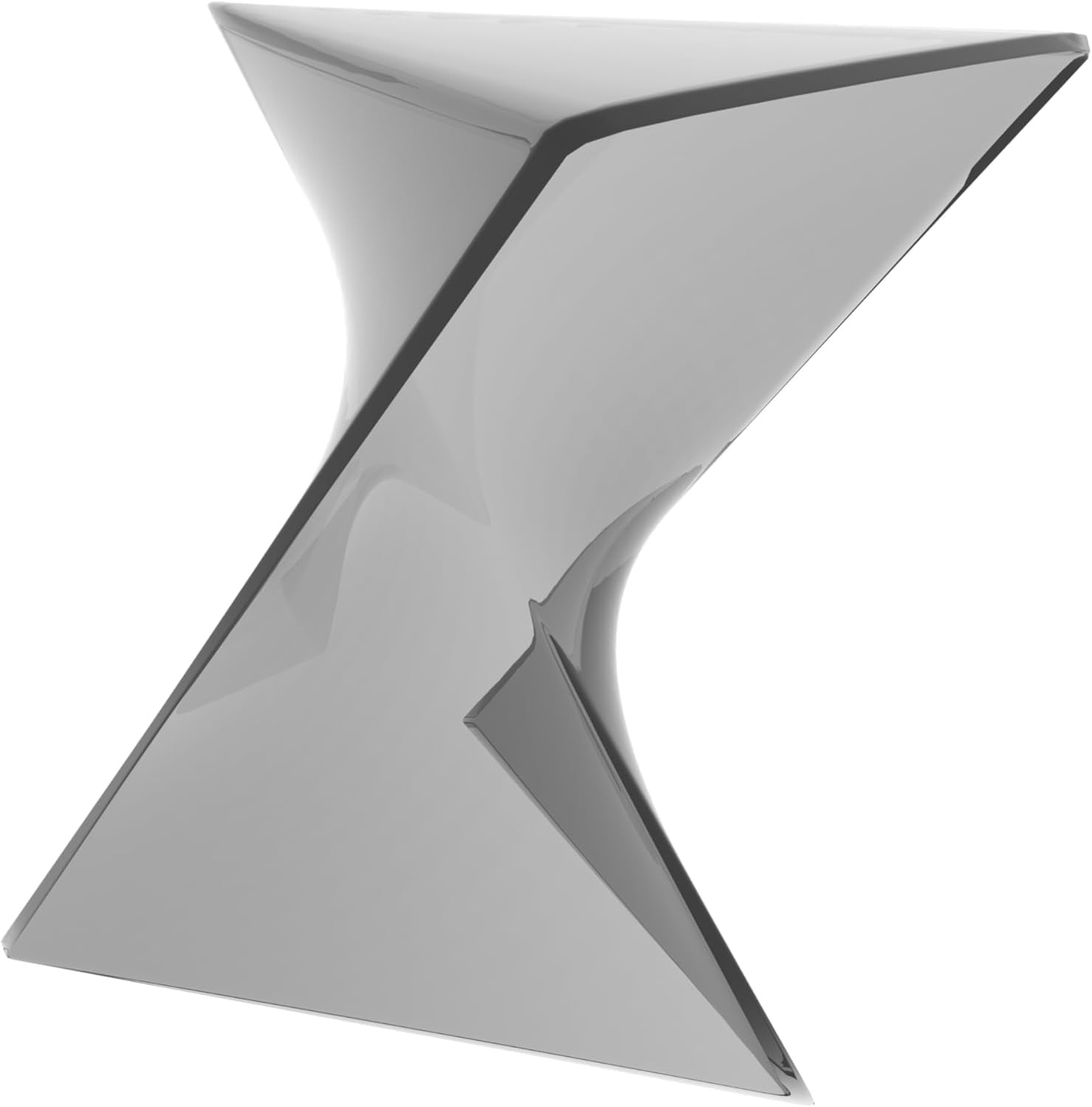 Randolph 15.75" Smoke Gray Plastic Triangular Accent Side Table